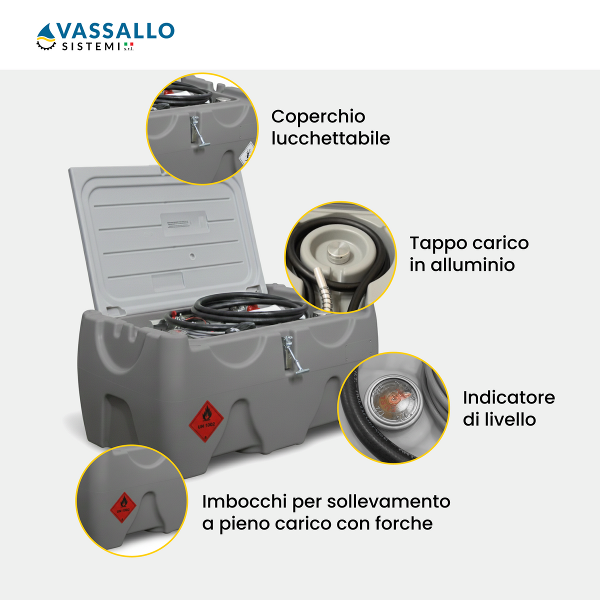 System Tank Diesel 150L - Pompe 12/24V | Vassallo Sistemi