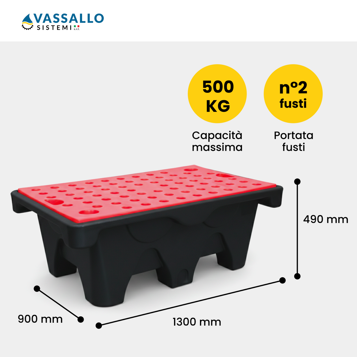 Bacs de rétention Vanguard - Capacité 120 L | Vassallo Sistemi